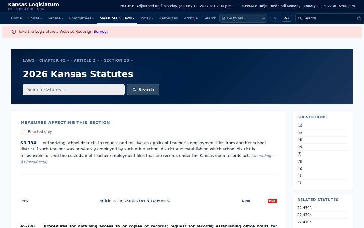 Kansas public records request procedure for Denton records