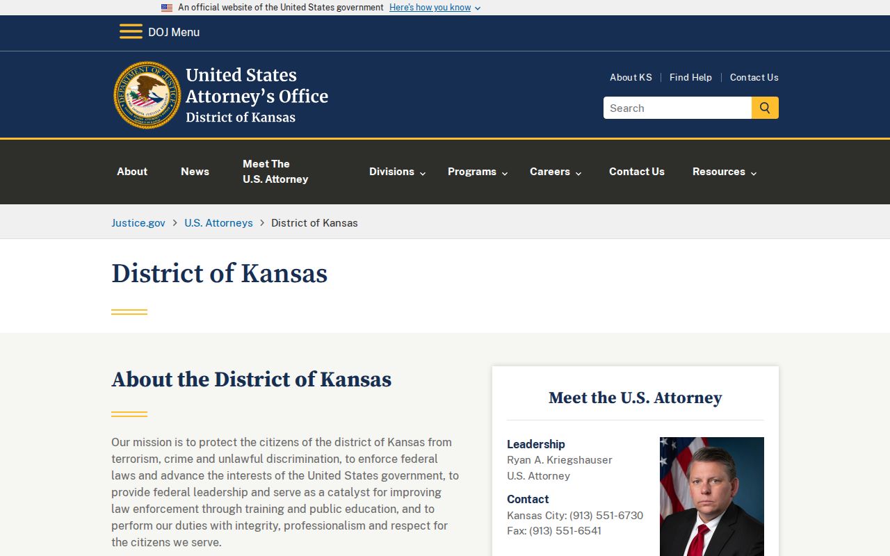 Doniphan County civil docket federal court routing reference