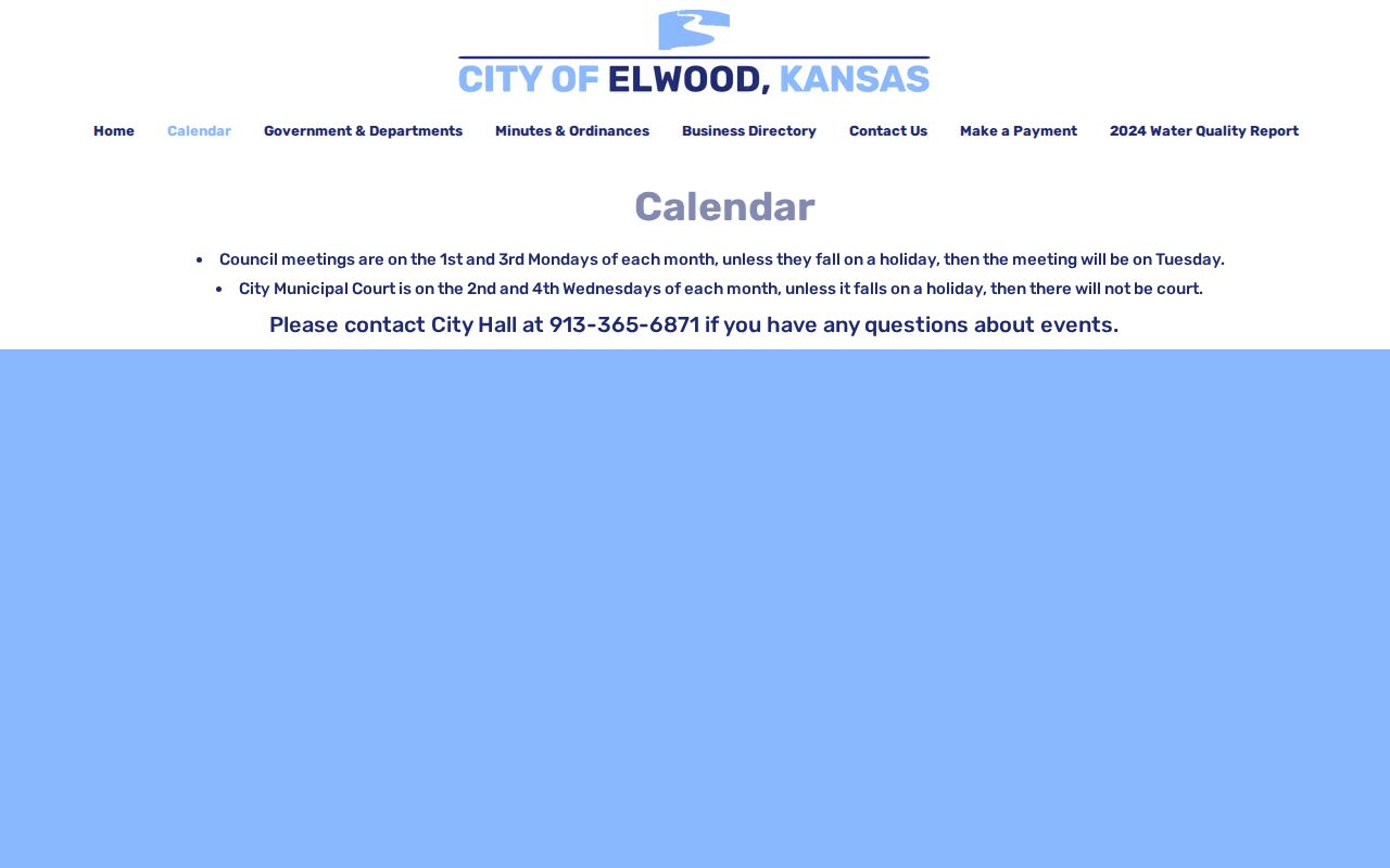 Doniphan County court schedule Elwood municipal calendar
