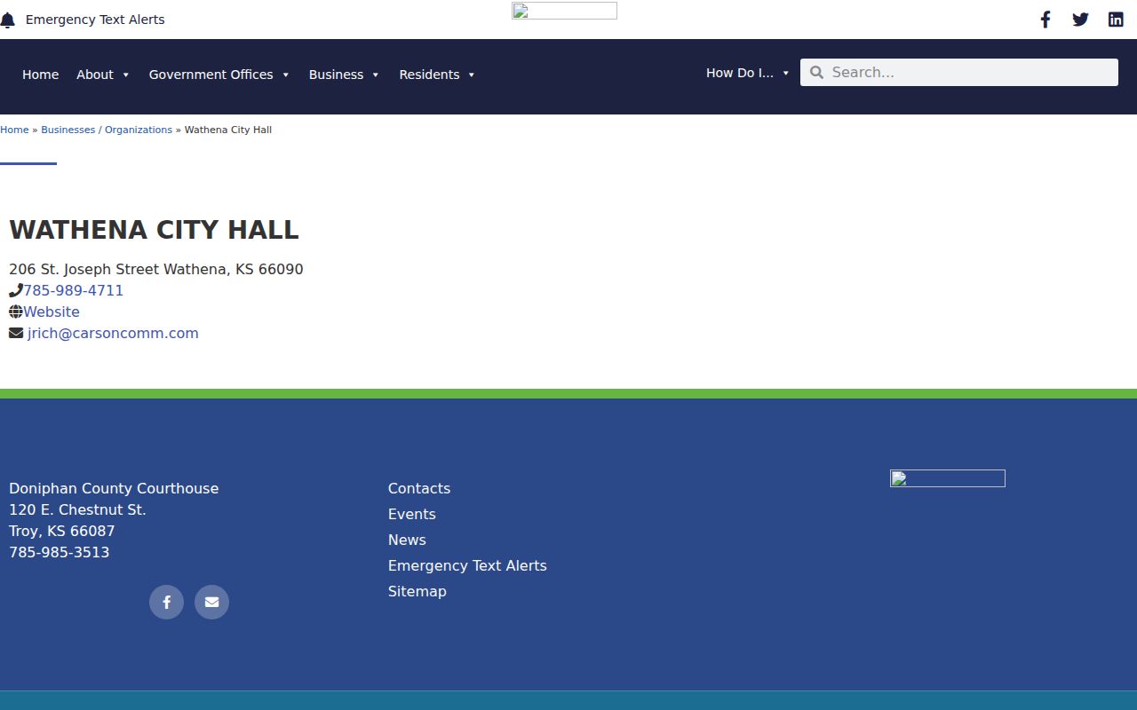 Wathena court records City Hall contact source