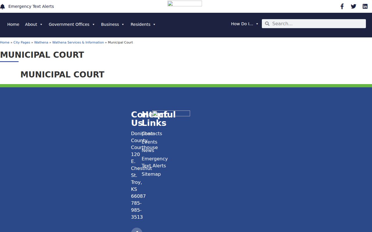 Wathena court records municipal schedule source